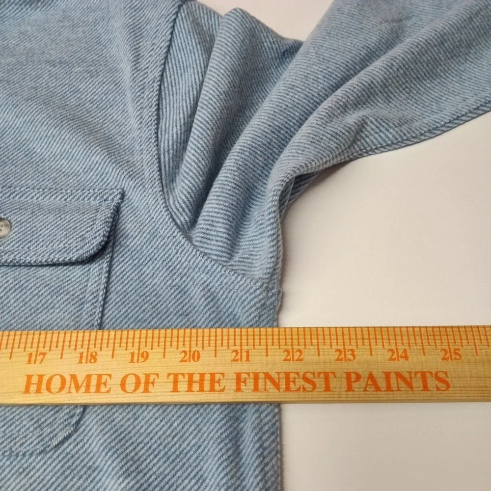 Chaps Lakeland Flannel Pale Blue Men's S Small Button Up Shirt Casual Preppy New